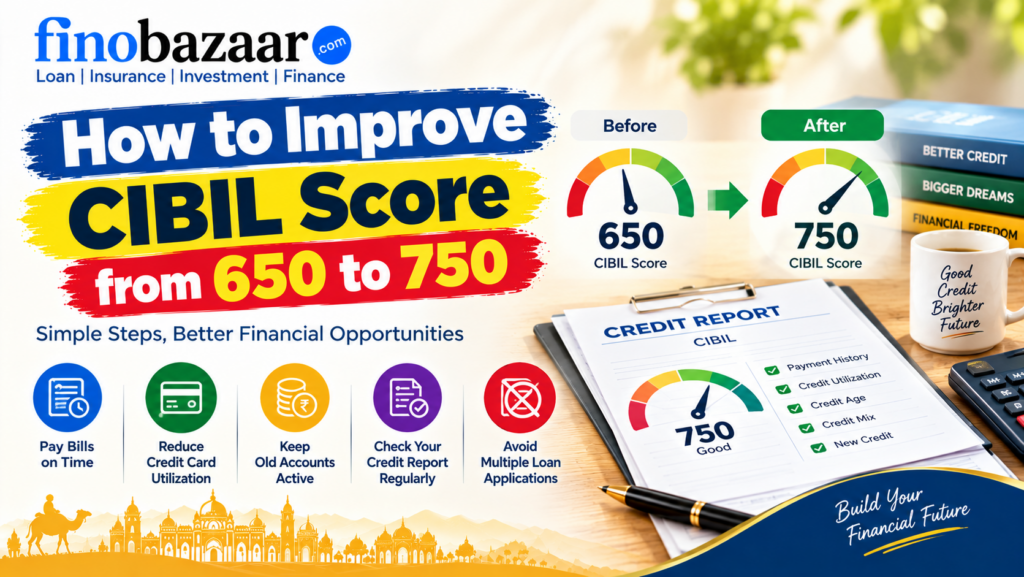how to improve CIBIL score from 650 to 750